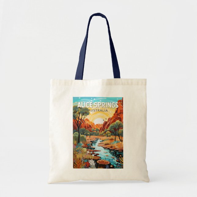 Alice Springs Australia Travel Art Vintage Tote Bag (Front)