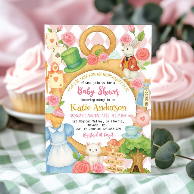 Alice Tea Party Baby Shower Invitation (Creator Uploaded)