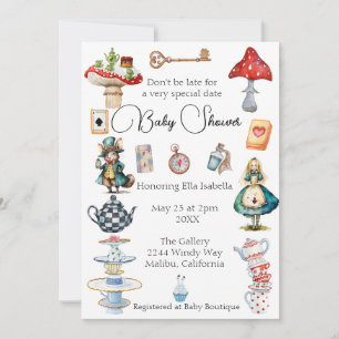 Alice Tea Party Themed Invitation