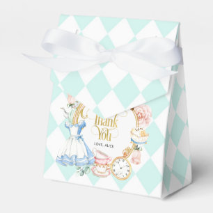 Alice tea party wonderland birthday purple favour box