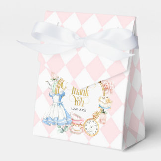 Alice tea party wonderland birthday purple favour  box