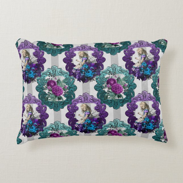 Alice Teal and Purple Decorative Cushion (Front)