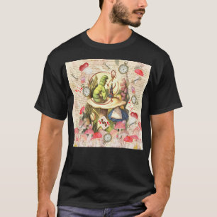 Alice The Caterpillar Collage - On Vintage Textbo T-Shirt