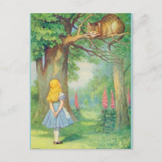 Alice & the Cheshire Cat Colour Postcard