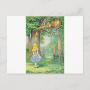 Alice & the Cheshire Cat Colour Postcard