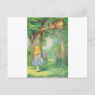 Alice & the Cheshire Cat Colour Postcard