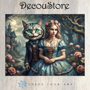Alice & the Cheshire Cat Decoupage Tissue Paper