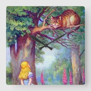 Alice & the Cheshire Cat in Colour Wall Clock