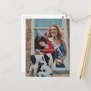 Alice the Dairy Princess Ballet and Cow Collage  Postcard