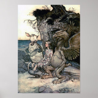 Alice, the Gryphon, and the Mock Turtle Poster