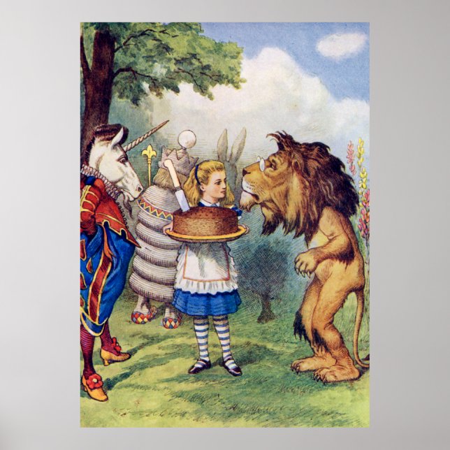 Alice, The Lion and the Unicorn in Wonderaland Poster (Front)