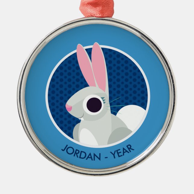 Alice the Rabbit Metal Tree Decoration (Front)