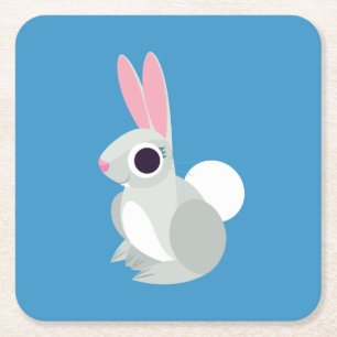Alice the Rabbit Square Paper Coaster