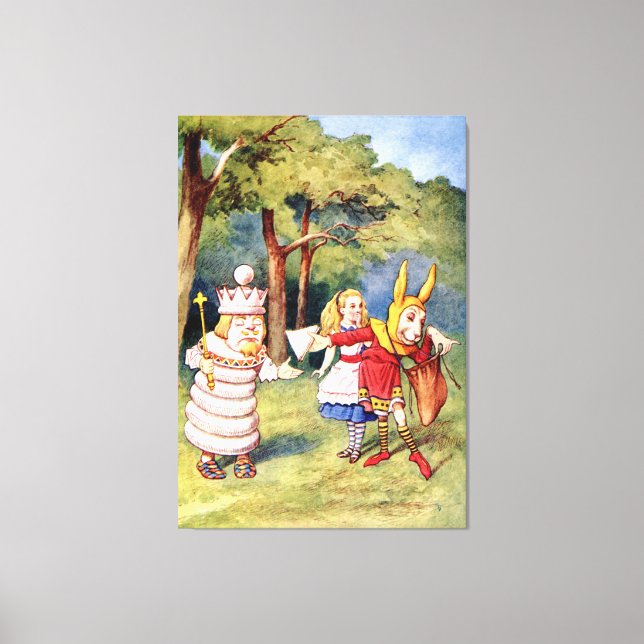 Alice the White King & the Rabbit as Court Jester Canvas Print (Front)