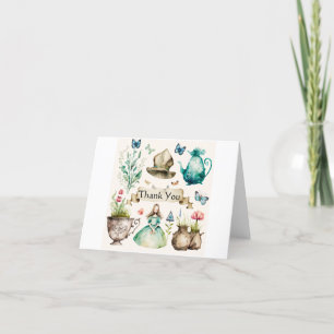 Alice themed thank you card