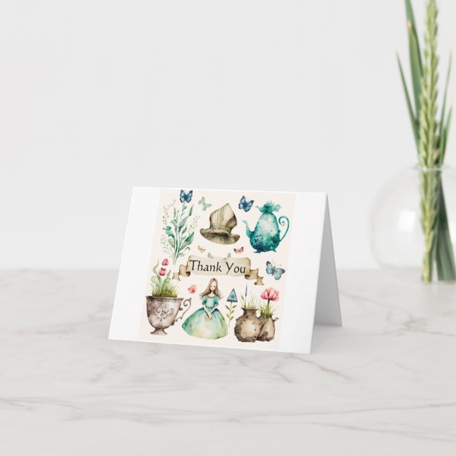 Alice themed thank you card (Front)
