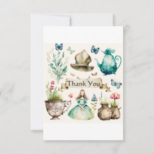 Alice themed thank you card
