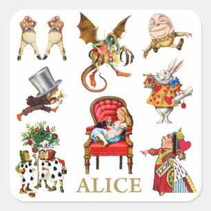 Alice Through The Looking Glass and Friends Square Sticker