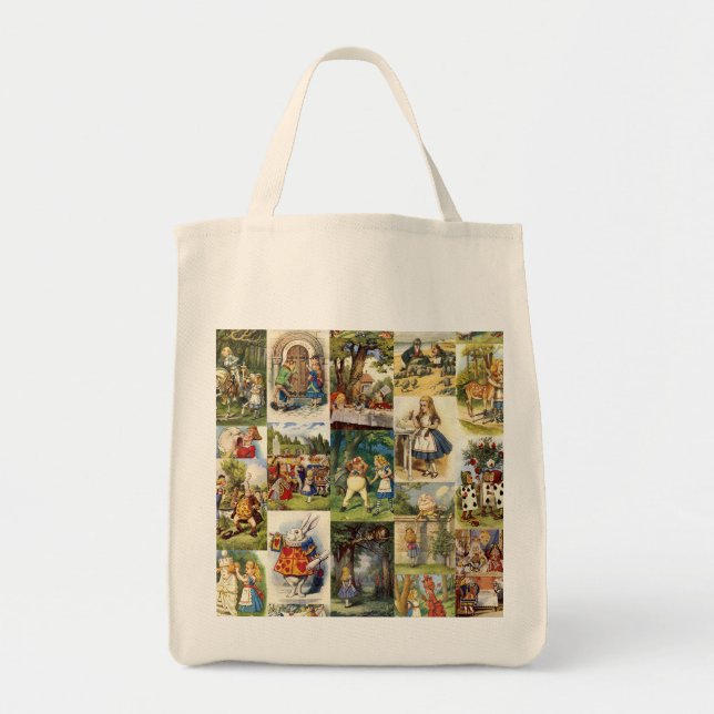 Alice Through the Looking Glass Grocery Tote Bag (Front)