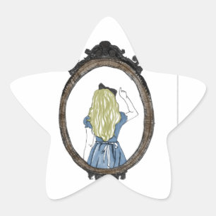 Alice through the looking glass star sticker