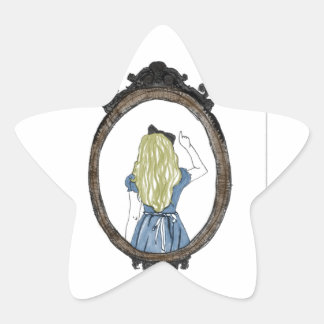 Alice through the looking glass star sticker