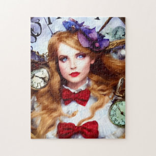 Alice Time Keeps Moving AI Generated Art Jigsaw Puzzle