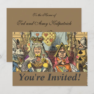 Alice Trial of the Knave of Hearts Vintage  Invitation