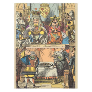 Alice Trial of the Knave of Hearts Vintage Tablecloth