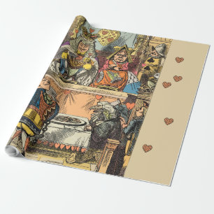 Alice Trial of the Knave of Hearts Vintage  Wrapping Paper
