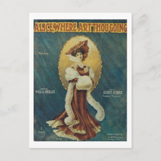 Alice, Where Art Thou Going? Songbook Cover Postcard