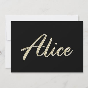 Alice white gold Handwriting Card