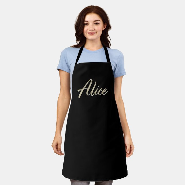 Alice white gold Handwriting Kitchen apron (Worn)