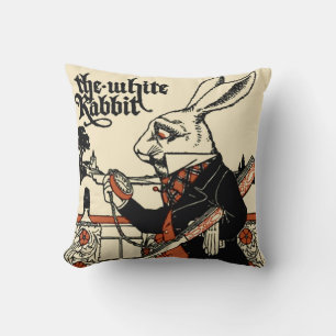 Alice White Rabbit Classic Wonderland  Cushion