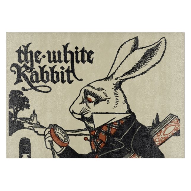 Alice White Rabbit Classic Wonderland  Cutting Board (Front)