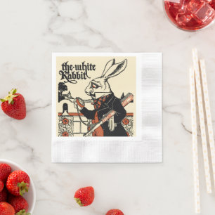 Alice White Rabbit Classic Wonderland Napkin