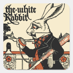 Alice White Rabbit Classic Wonderland  Square Sticker