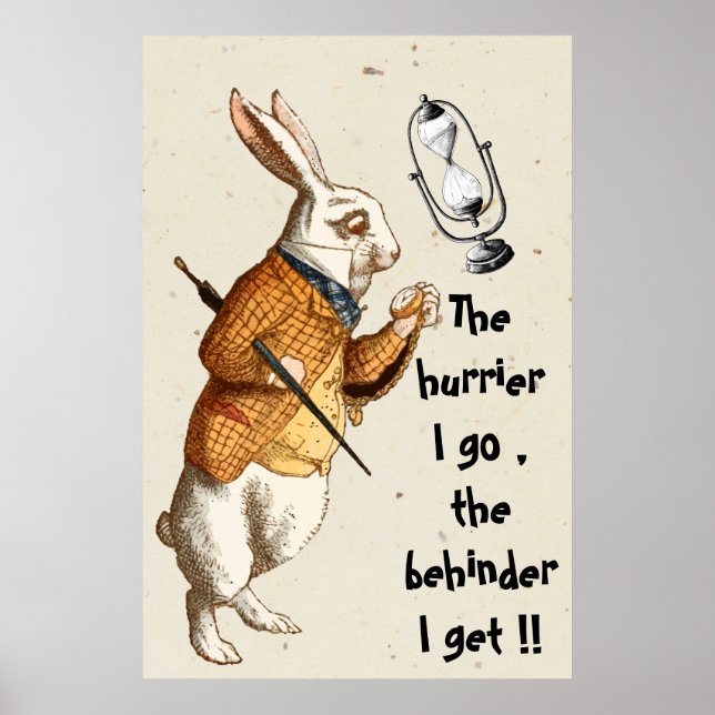 Alice - White Rabbit - Hour Glass 1865 Poster (Front)