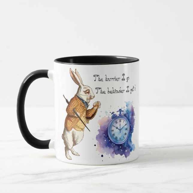 Alice - White Rabbit -The hurrier I go Mug (Left)