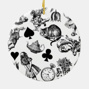 Alice White Rabbit Wonderland Classic Ceramic Tree Decoration