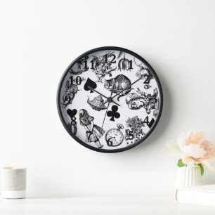 Alice White Rabbit Wonderland Classic Clock