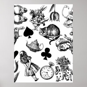 Alice White Rabbit Wonderland Classic Poster