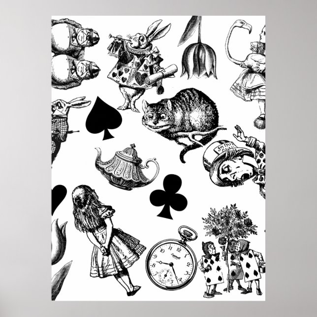Alice White Rabbit Wonderland Classic Poster (Front)