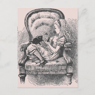 Alice with Dinah Postcard