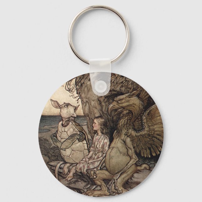 Alice with the Gryphon and the Mock Turtle Key Ring (Front)