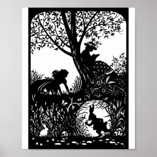 Alice with the rabbit Poster