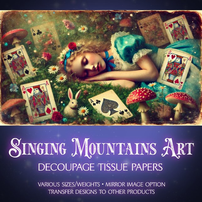 Alice Wonderland Dreams Vintage Fantasy Decoupage Tissue Paper (Creator Uploaded)