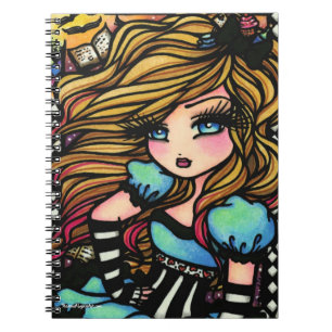 Alice Wonderland Hearts Girl Fairy Fantasy Spiral Notebook