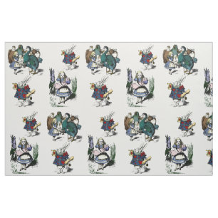 Alice Wonderland Looking Glass White Rabbit MEDIUM Fabric