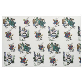 Alice Wonderland Looking Glass White Rabbit MEDIUM Fabric