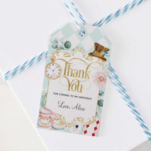 Alice wonderland mad hatter tea party favour gift  tags